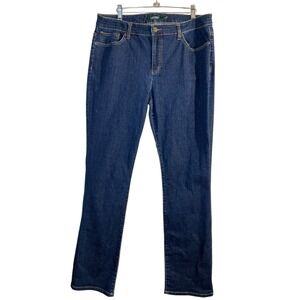 VTG Lauren Ralph Lauren Straight Leg Jeans Women's Size 14 Dark Wash Denim Blue